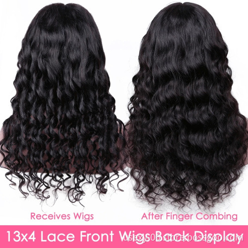 Cheap Human Hair Wigs For Black Women Brazilian Virgin Cuticle Aligned Human Hair 13x4 Lace Front Wig Loose Wave Hot Sale